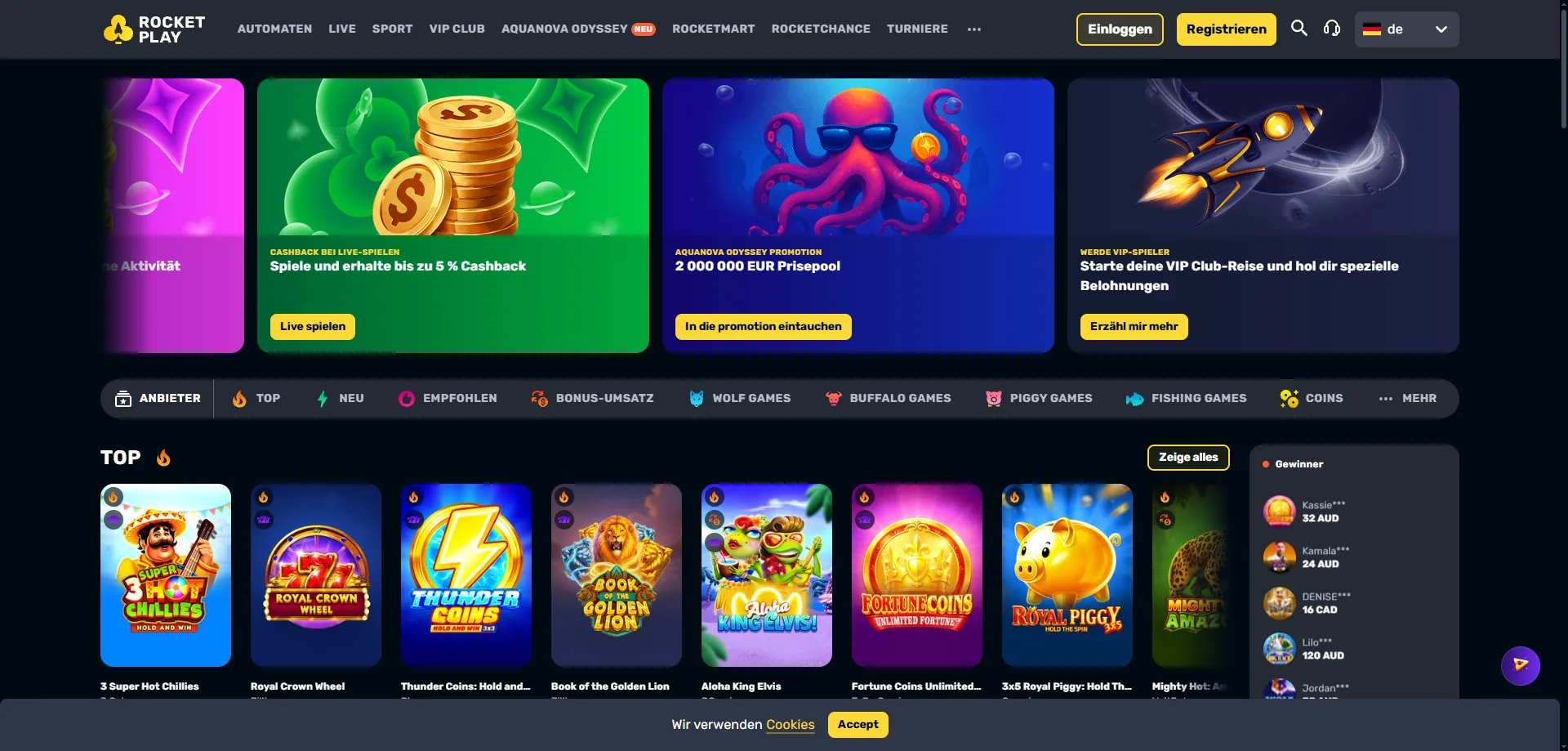 Rocketplay Casino Australia real money games overview 2026