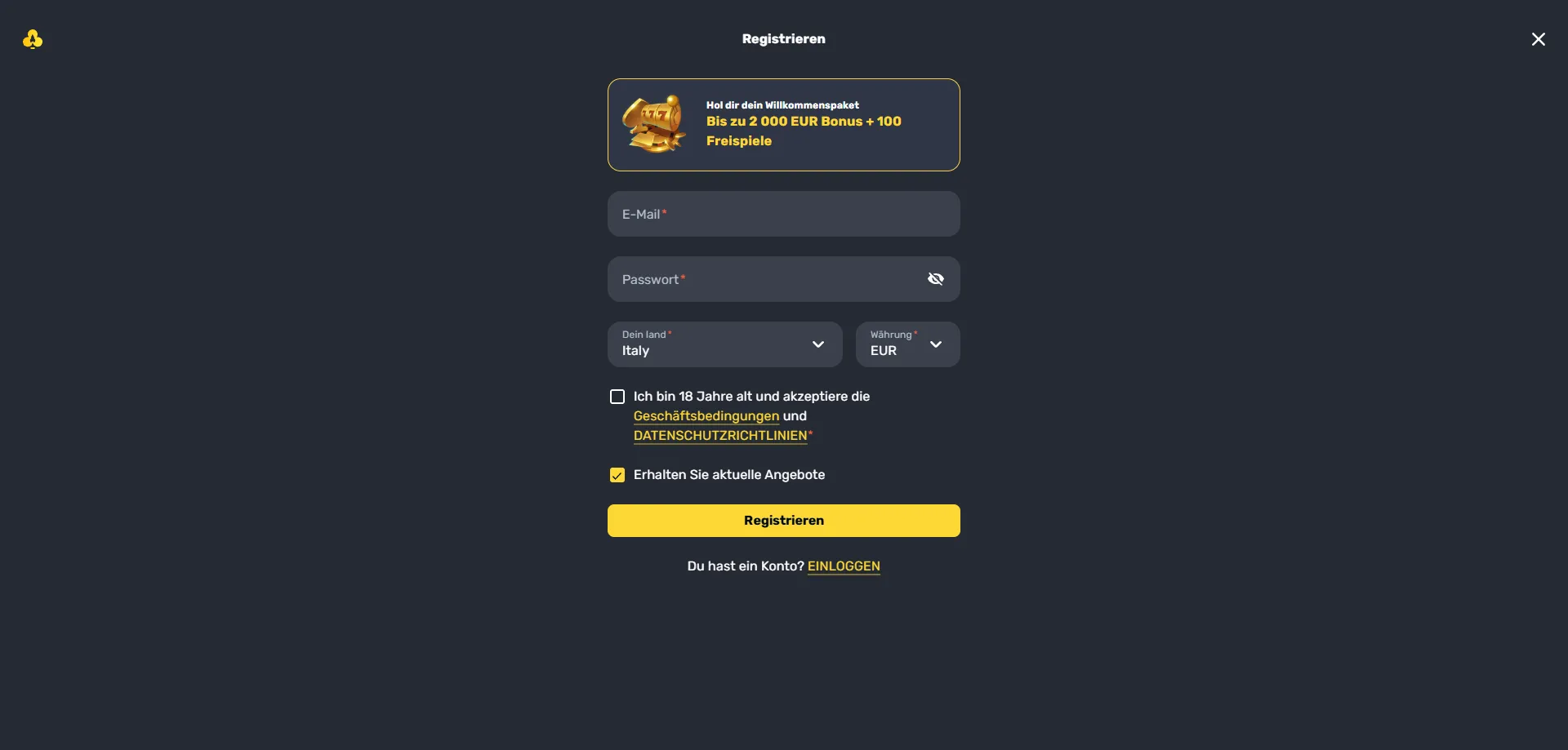 Rocketplay Casino sign up registration process for Australians