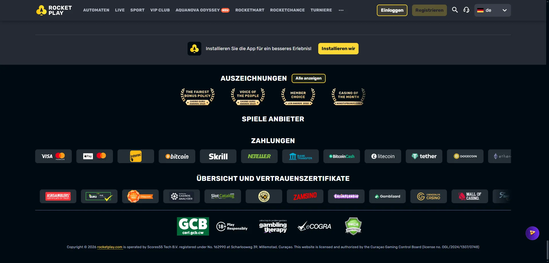 Rocketplay Casino deposit withdrawal payment methods AUD crypto
